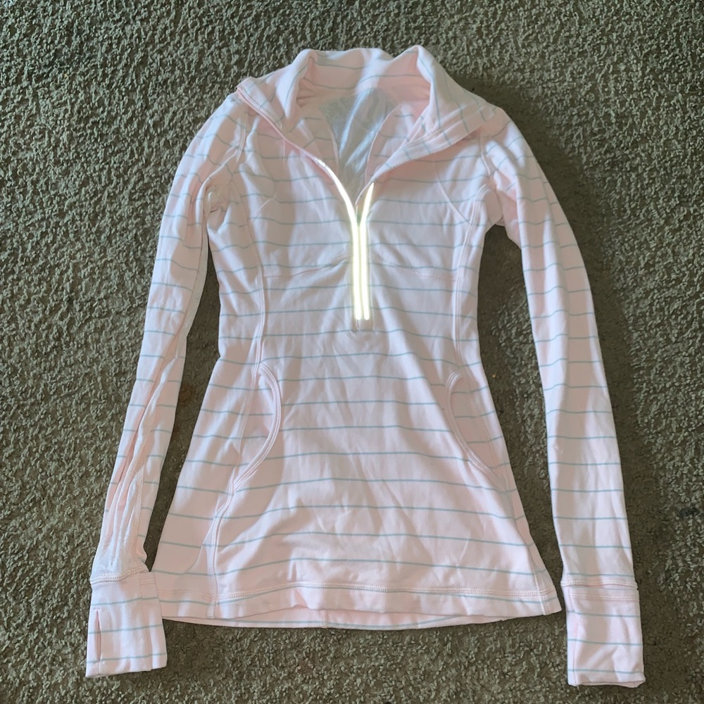 lululemon athletica Pink Striped Long Sleeve Tee